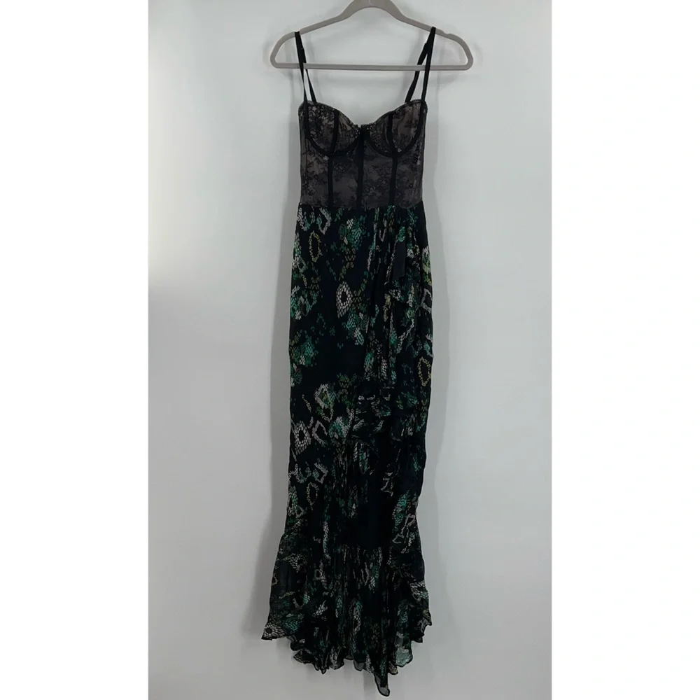 Katie May NWT Senorita Bustier Gown in Black & Teal Snake size Small - Picture 3 of 10
